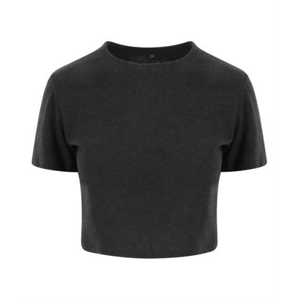 AWDis Just Ts Womens Girlie Tri-Blend Cropped T-Shirt / Heather Black